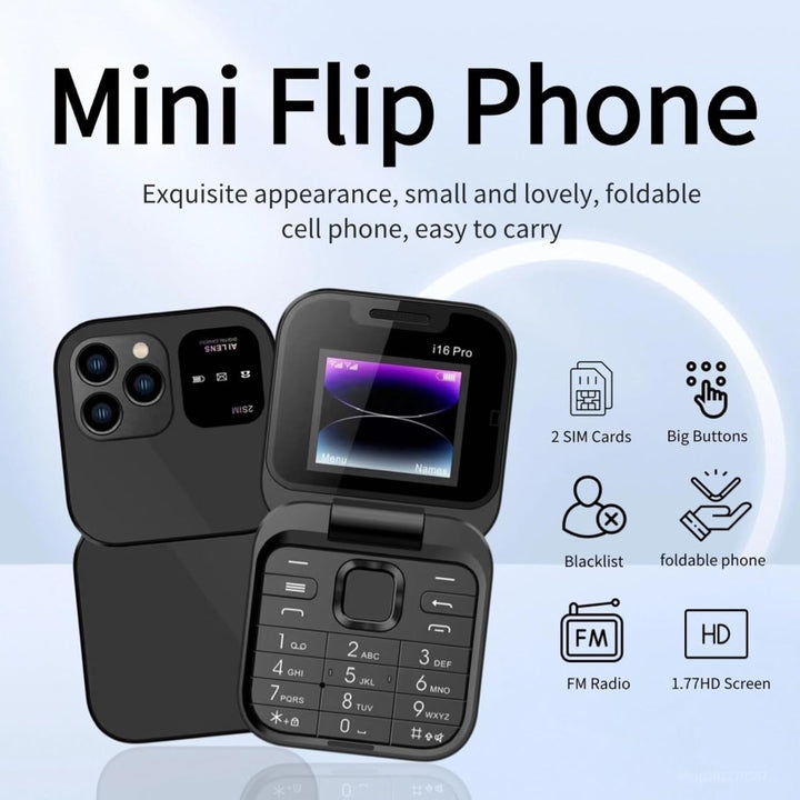 Cuifati 2G-Klapphandy, Dual-Bildschirm, Grosse Tasten und HD-Kamera, LED-Taschenlampe, UKW-Radio, Mu