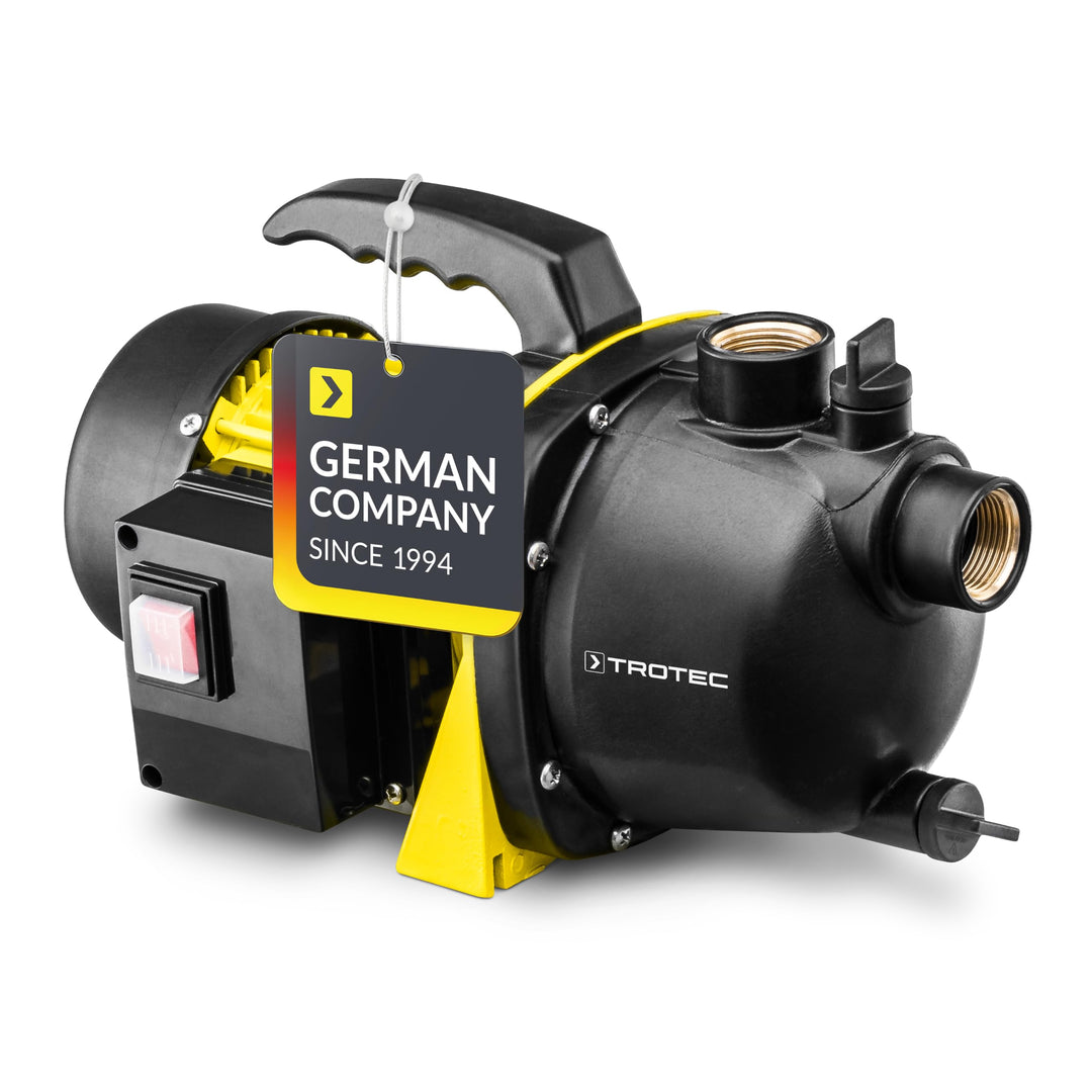TROTEC Gartenpumpe TGP 1000 E – Pumpe mit Leistung 3300 l/h, 1000 W – Förderdruck 4,2 bar, Förderhöh
