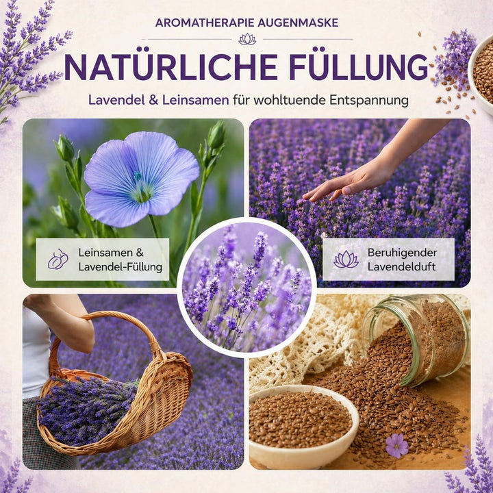 Yosana Augenkissen mit Leinsamen &amp; Lavendel Füllung I Waschbarer Baumwollbezug I Augenmaske zur Ents