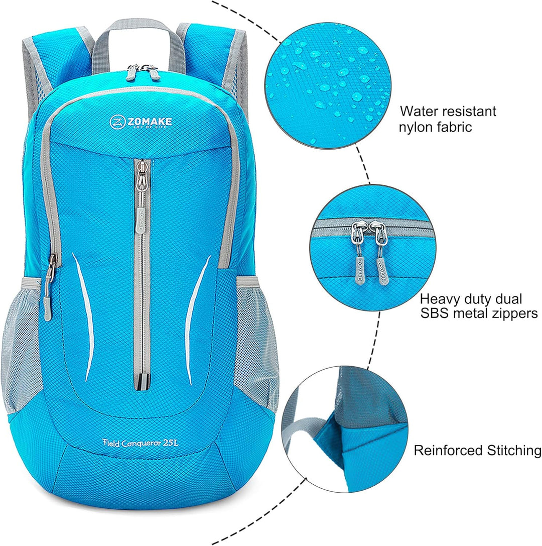 ZOMAKE Ultraleicht Faltbarer Rucksack - Packbare Backpacks 25L,Kleiner Faltbar Rucksäcke Wanderrucks