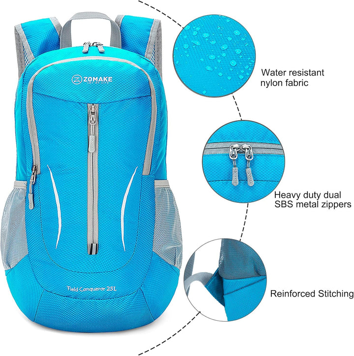 ZOMAKE Ultraleicht Faltbarer Rucksack - Packbare Backpacks 25L,Kleiner Faltbar Rucksäcke Wanderrucks