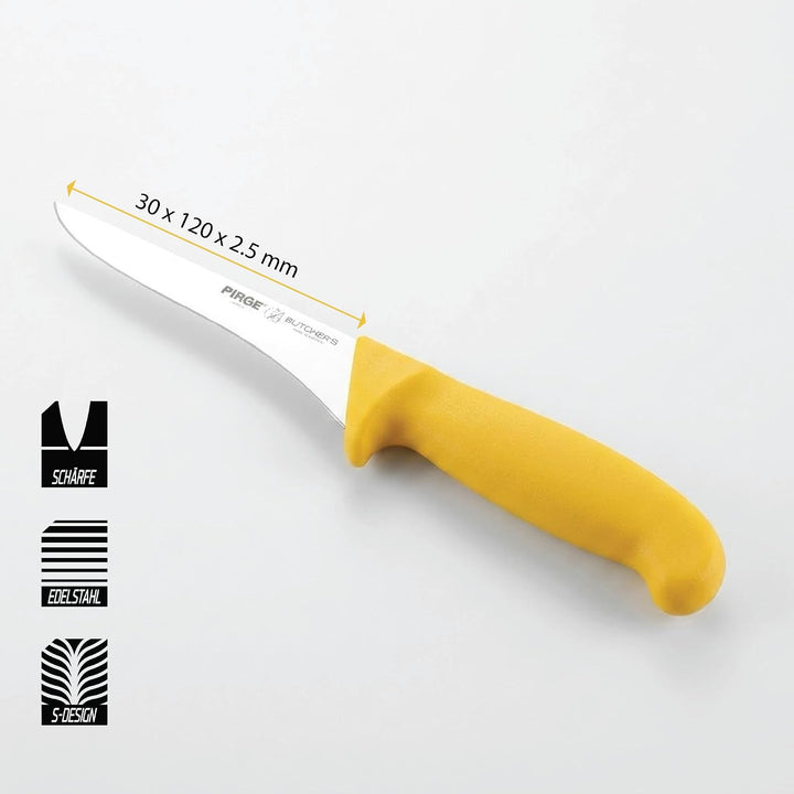 Pirge Butcher's Made in Germany Profi Ausbeinmesser Gelb 12 cm - Metzgermesser - Fleischermesser - S