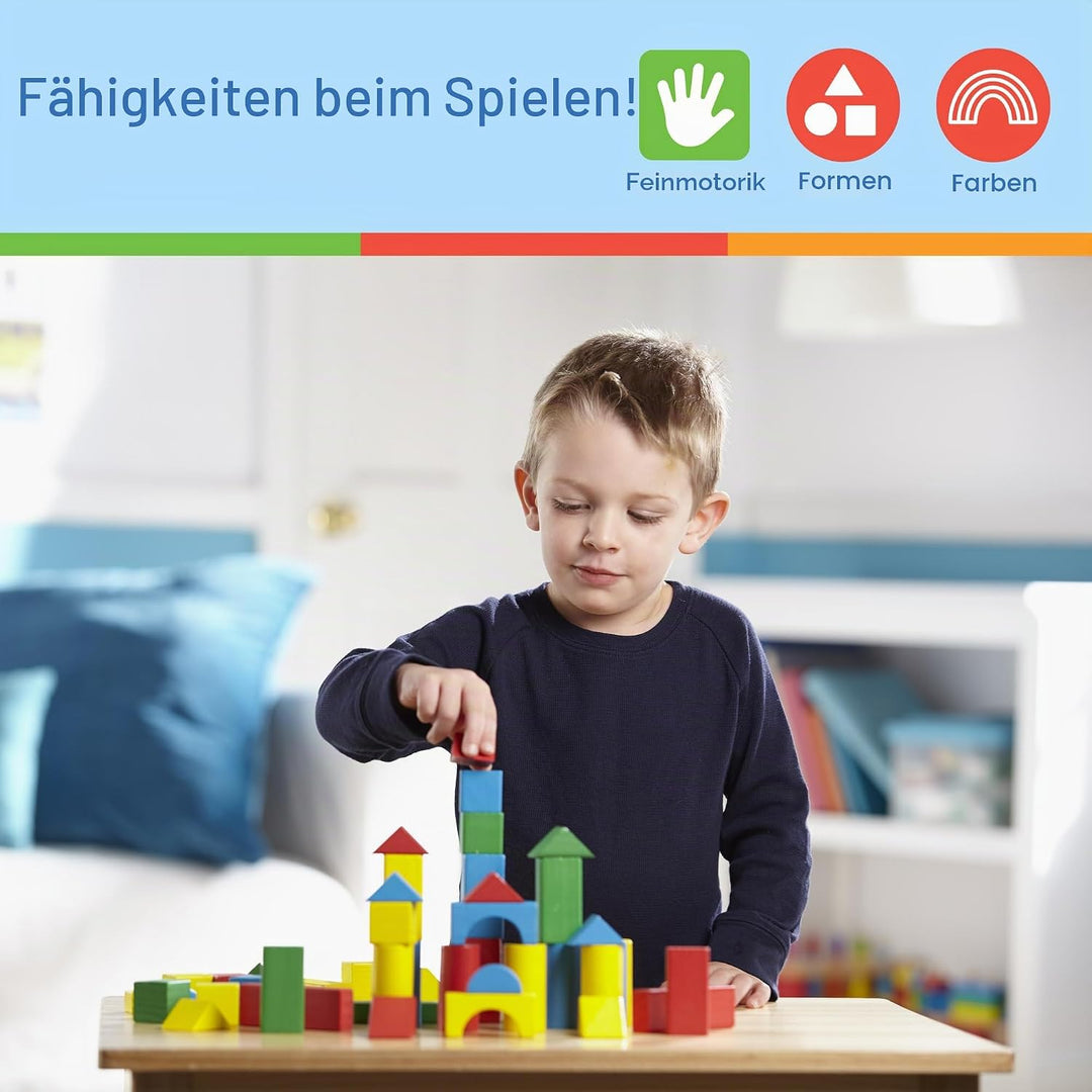 Melissa &amp; Doug 10481 Holzbausteine (100 Teile) Standardverpackung Einzeln, Standardverpackung Einzel