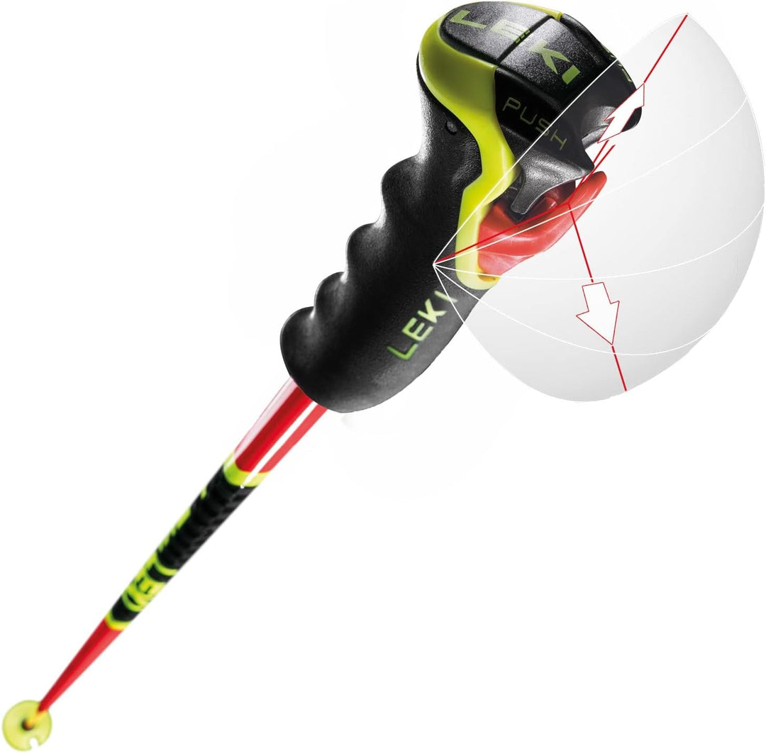 LEKI REKI Skistock GS Stock 2023 VENOM GS 3D 120 cm hellrot, 120 cm hellrot