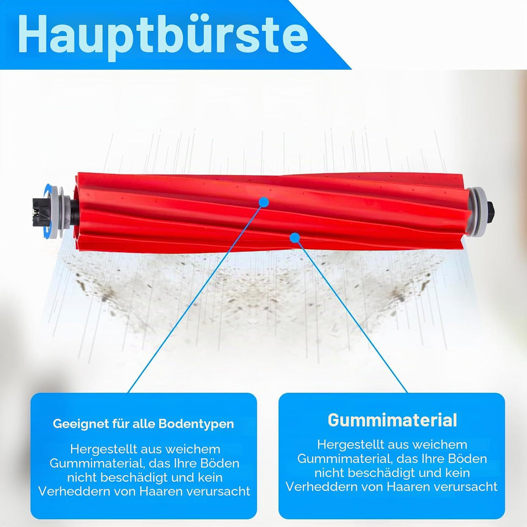 Ersatzteile ZubehörSet für Roborock QV 35A / QV 35S / QR 798 / QR 598 Saugroboter, 2 Hauptbürsten, 4