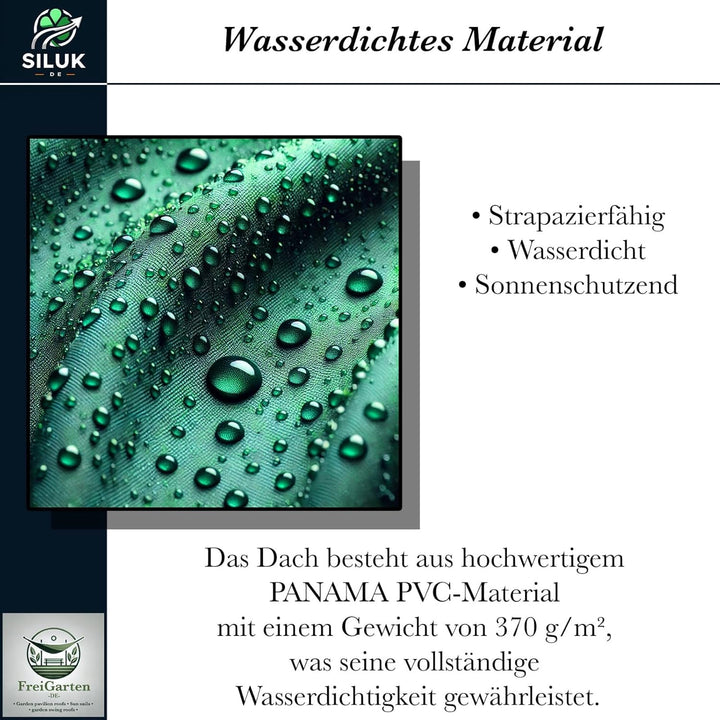 freigarten.de Ersatzdach für Pavillon 3x4 Meter Wasserdicht Material: Panama PCV Soft 370g/m² extra