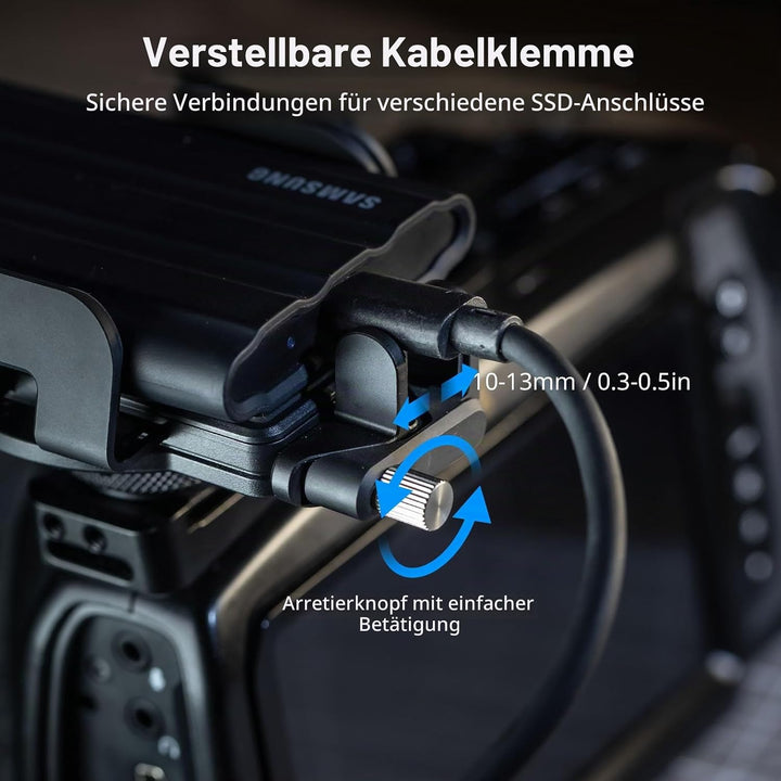 SMALLRIG Universal SSD Halterung mit Kabelklemme für Blitzschuh, 40–60 mm Klemmbreite, SSD-Halterung