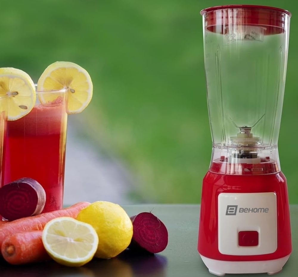 BEHOME Standmixer 250 W | Smoothie Maker Becher 600 ml, Hochleistungsstandmixer Kraftvoller roter