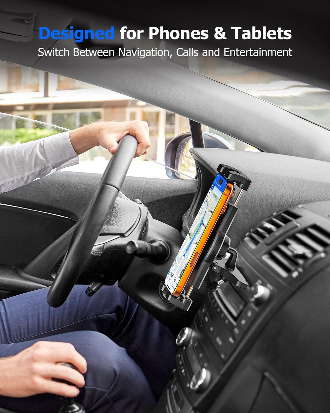Stabile CD Schlitz Auto Tablet Halterung, woleyi CD Player KFZ Tablet Handyhalterung mit voller Dreh