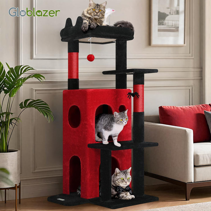 Globlazer FC50 Kratzbaum klein Stabil 127cm für Grosse/Senioren Katze | Katzenbaum mit Grosse Zweist