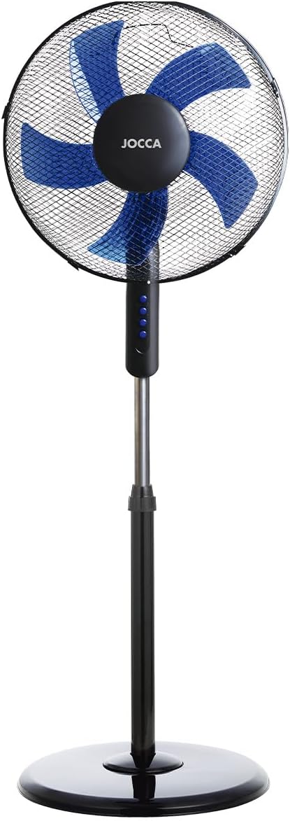 Jocca – Standventilator 40 cm/ 3 Geschwindigkeiten 45 W/Runde Basis für Stabilität/ 5 Flügel/Höhe 12