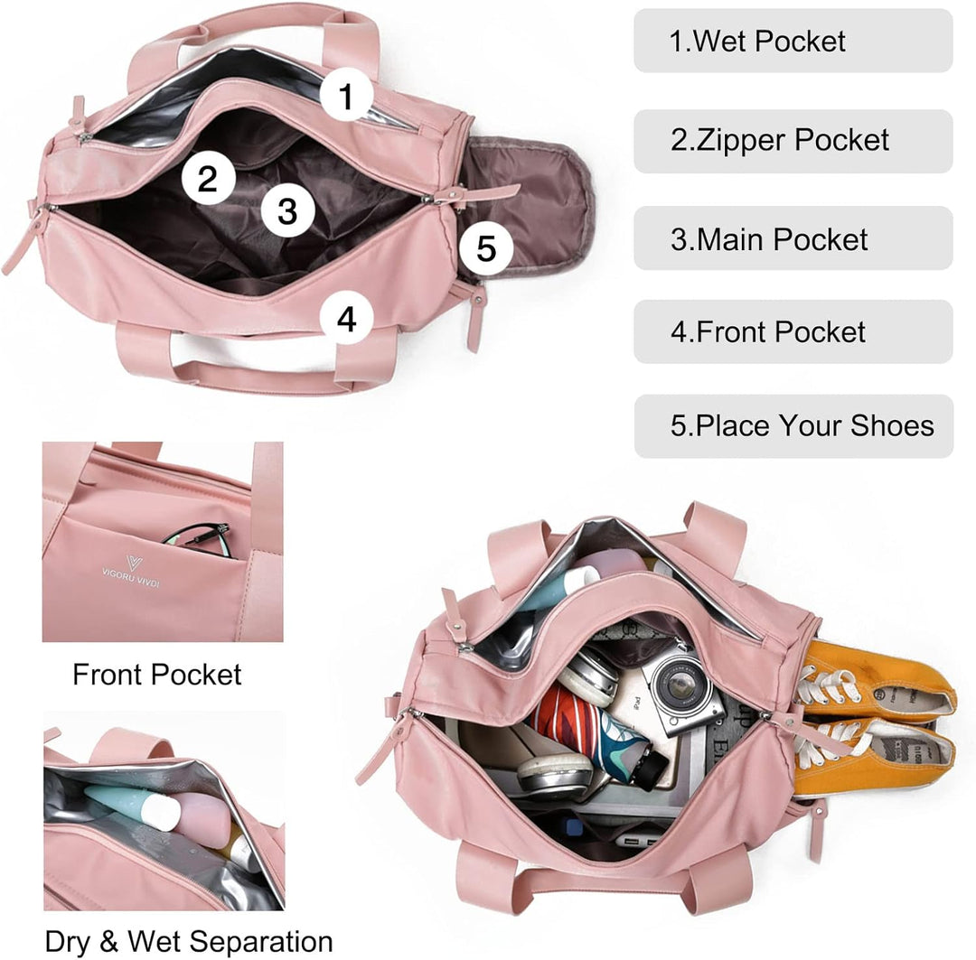 FANDARE Reisetaschen Handgepäck Sporttasche Übernachtung Sporttasche Handtasche Damen Herren Weekend