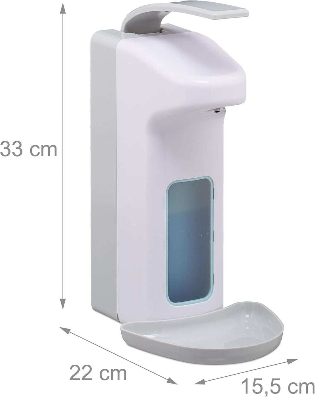 10 x Eurospender, 1000 ml, Tropfschale, Armhebel, Desinfektionsmittel, Seife, Wandbefestigung, Hygie
