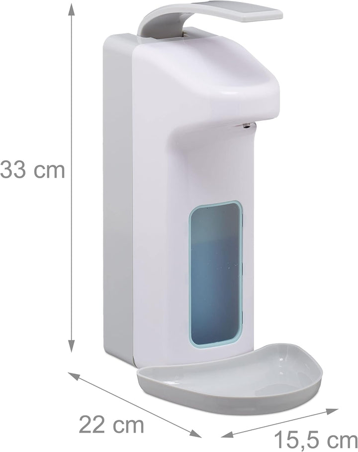 10 x Eurospender, 1000 ml, Tropfschale, Armhebel, Desinfektionsmittel, Seife, Wandbefestigung, Hygie