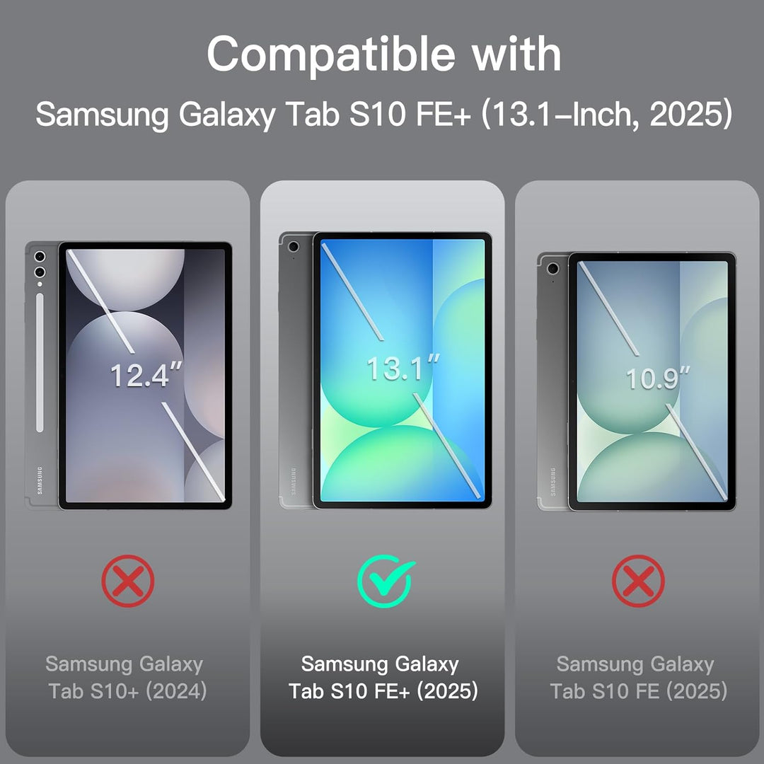 JETech Hülle für Samsung Galaxy Tab S10 FE Plus/S10 FE+ 13,1 Zoll mit S Pen Halter, Dünn Folio Ständ