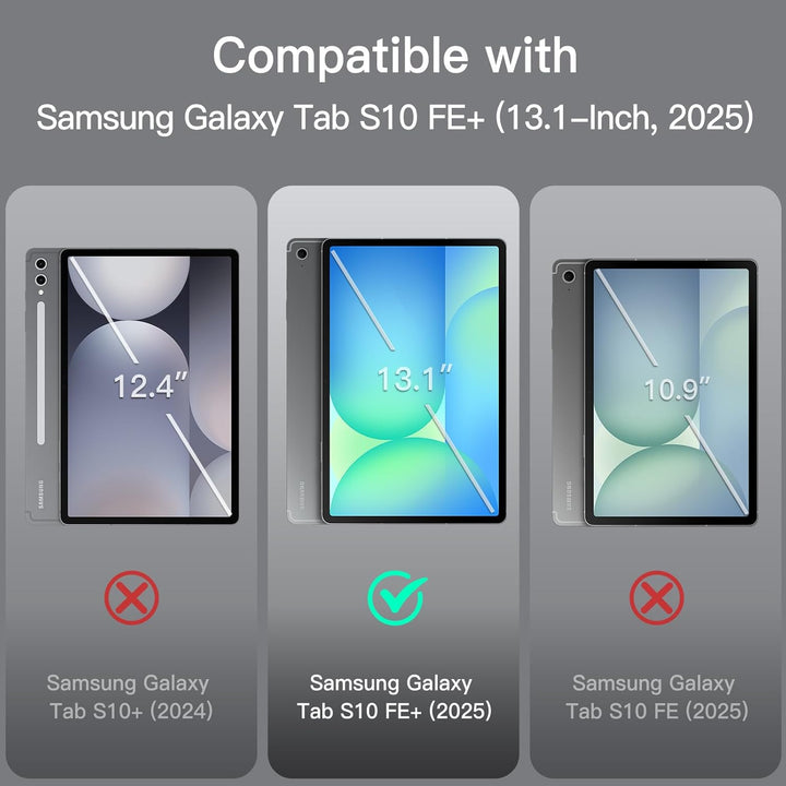 JETech Hülle für Samsung Galaxy Tab S10 FE Plus/S10 FE+ 13,1 Zoll mit S Pen Halter, Dünn Folio Ständ