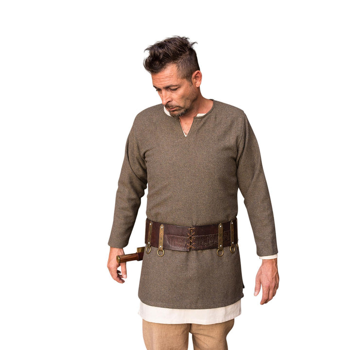 Burgschneider - Fischgrättunika Tyr Grau - Kleidung für Larp, Mittelalter, Cosplay und Fantasy, Herr