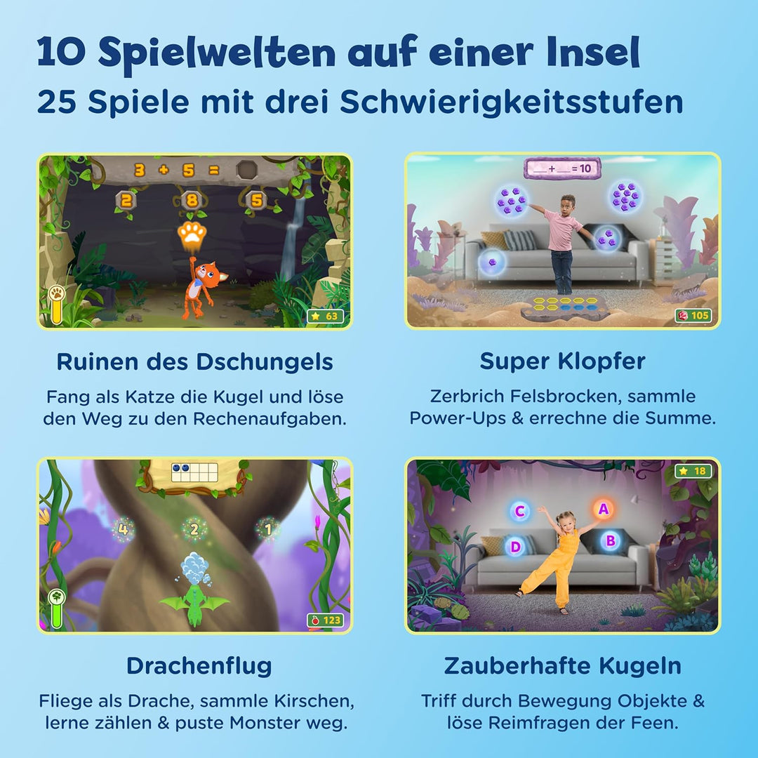 VTech LeapMOVE Lernkonsole Kinder I Interaktive Spielkonsole für Fernseher I Lernspiele ab 4 Jahre I