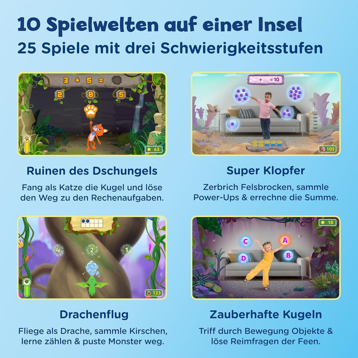 VTech LeapMOVE Lernkonsole Kinder I Interaktive Spielkonsole für Fernseher I Lernspiele ab 4 Jahre I