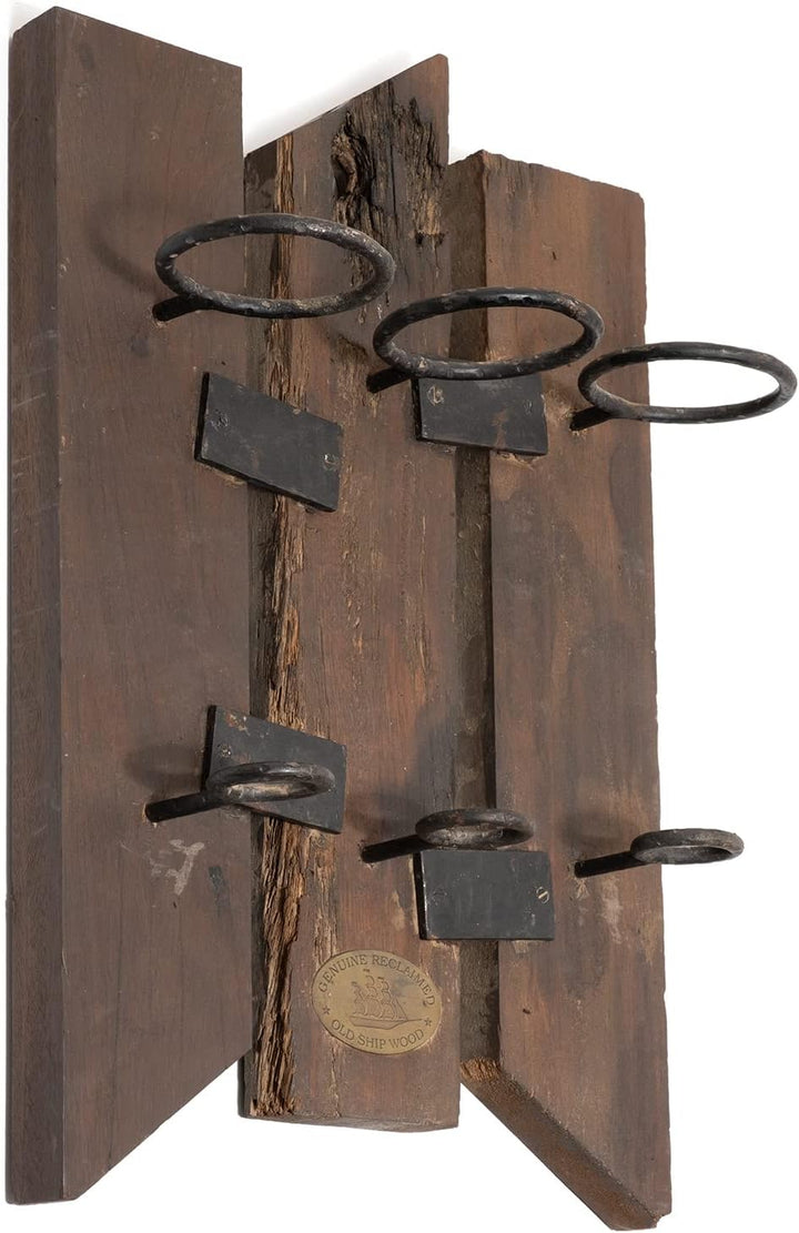 Moritz Weinregal Weinhalter Wandregal 55 x 34 x 16 cm aus altem Schiffs Holz Aufbewahrungsregal Wein