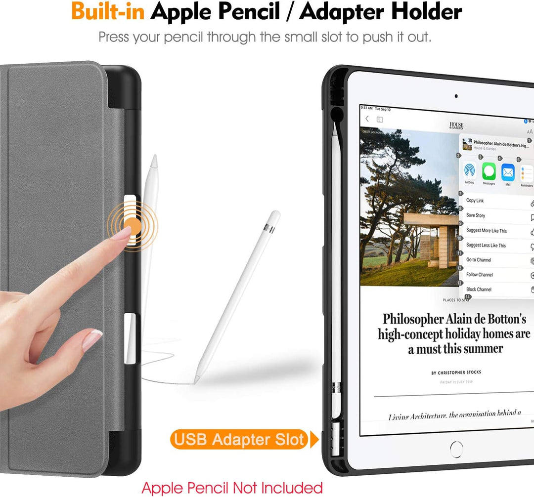 Fintie SlimShell-Schutzhülle für iPad 8. Generation 2020 und 7. Generation 2019, 10,2 Zoll. Mit eing