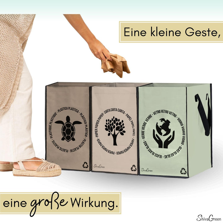 Mulltrennsystem 3fach - Recycling System - Altglas Sammelbehälter - Leergut Sammelbehälter - Altpapi