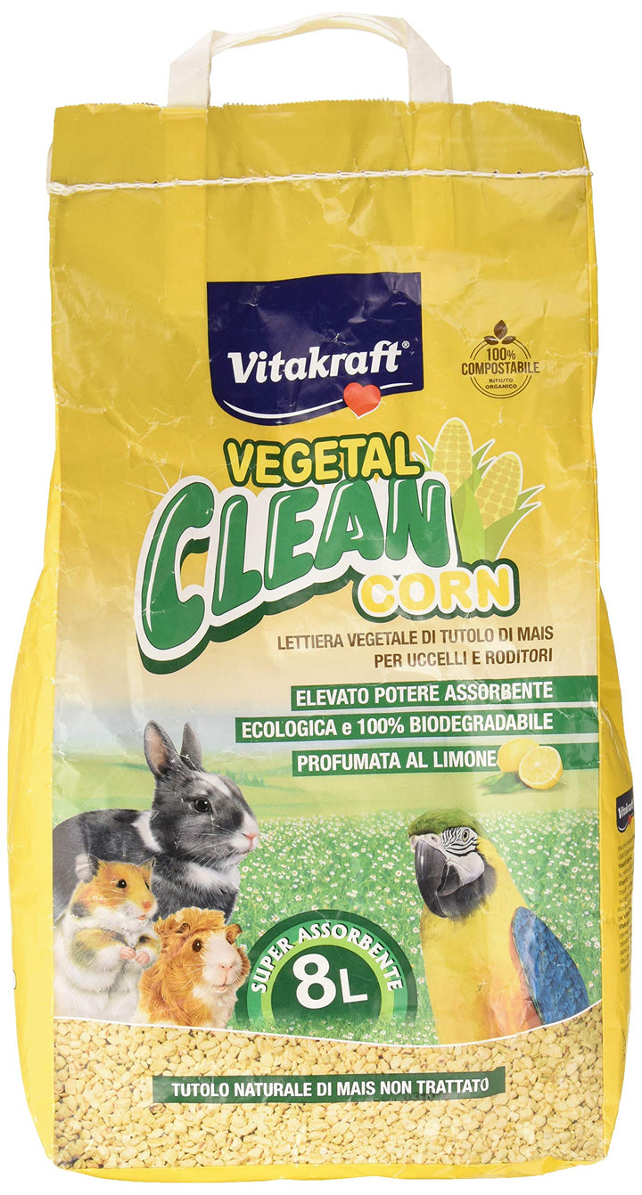 Vitakraft - Gemüse Clean Corn, hygienisches Bett aus Maiskolben für kleine Tiere - 8 l Mais 8 L, Mai
