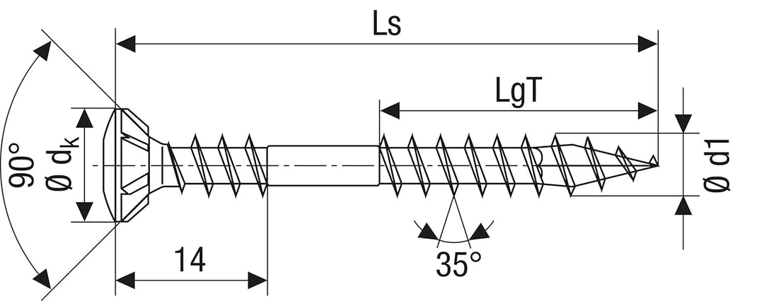 SPAX Fassadenschraube aus Edelstahl rostfrei A2, 4,5 x 50 mm, 200 Stück, T-STAR plus, Reduzierter Li