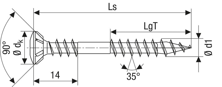 SPAX Fassadenschraube aus Edelstahl rostfrei A2, 4,5 x 50 mm, 200 Stück, T-STAR plus, Reduzierter Li