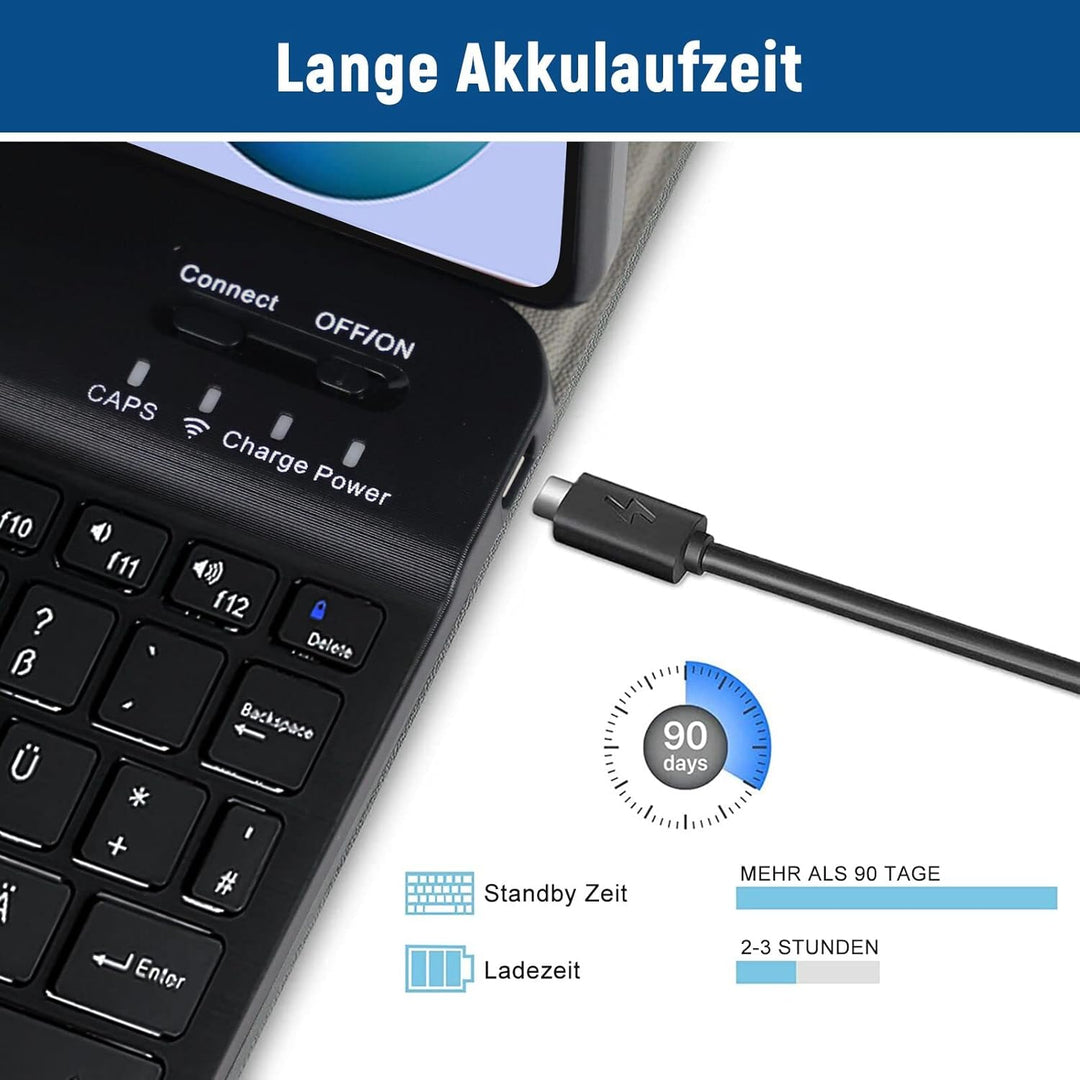 Hülle mit Tastatur für Samsung Galaxy Tab S6 Lite(Deutsches QWERTZ), Tab S6 Lite Hülle mit Pencil Ha