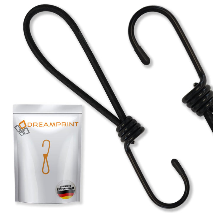 Expanderschlinge mit Haken Schwarz 6 mm 20 cm 100, 20 cm 100