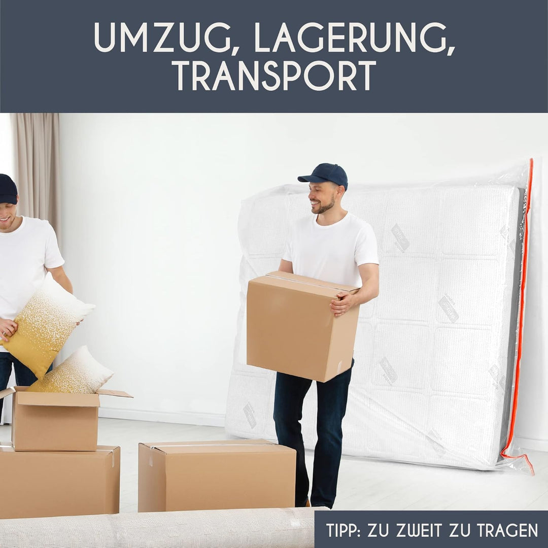 Matratzenhülle 135x190 cm (Dicke 30 cm) aus Kunststoff - Aufbewahrungstasche für Matratzen - Schutz