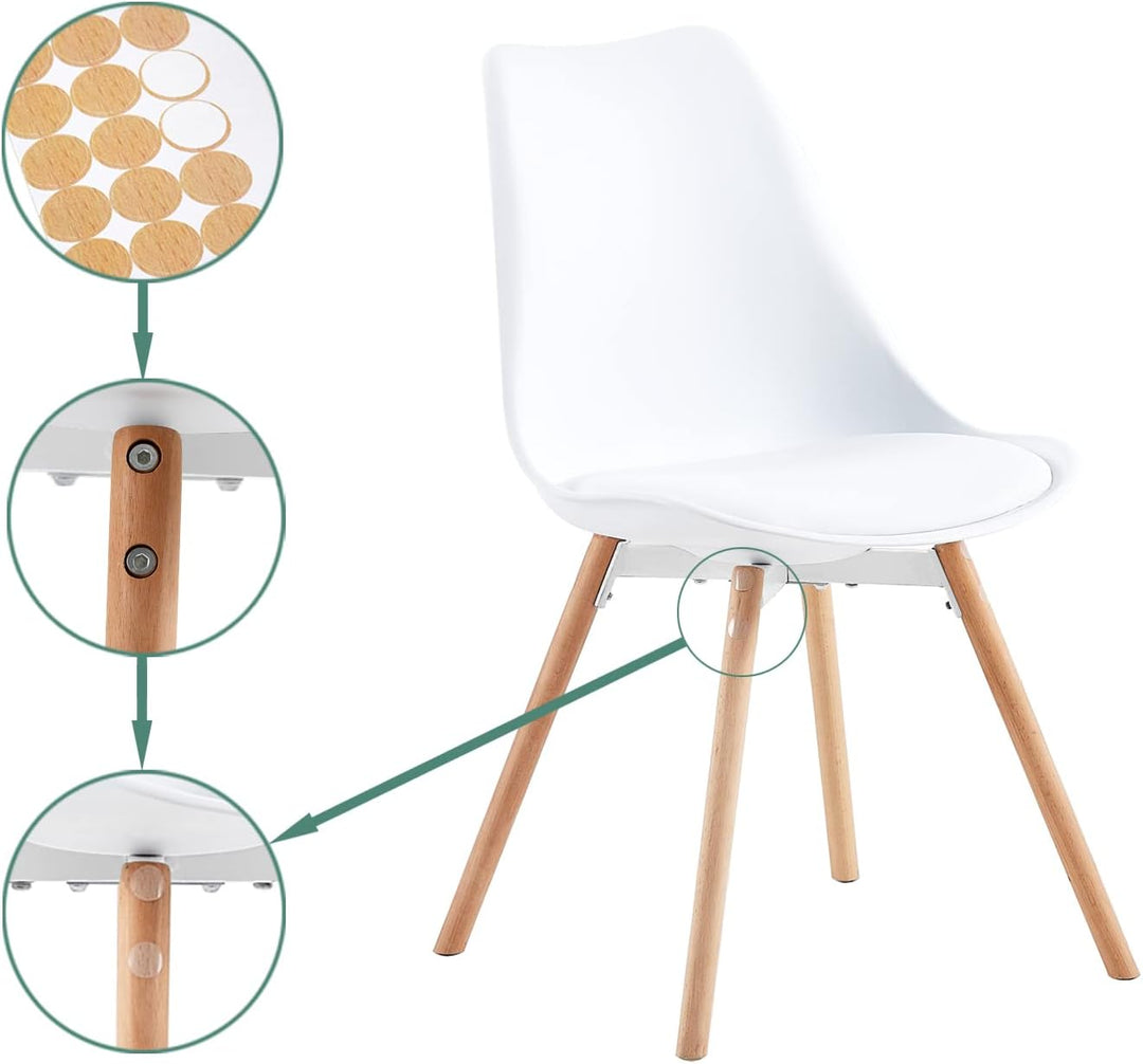 Esszimmerstuhl 4er Set Polsterstuhl Küchenstühle mit Massivholz Sitzfläche Rückenlehne für Esszimmer
