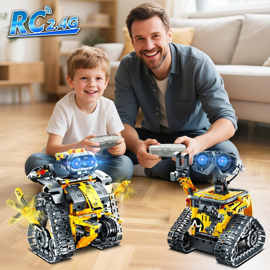 Technik Roboter Bauspielzeug für Kinder, 5 in 1 App & Fernsteuerung Technic Wall Roboter Panzer Dino