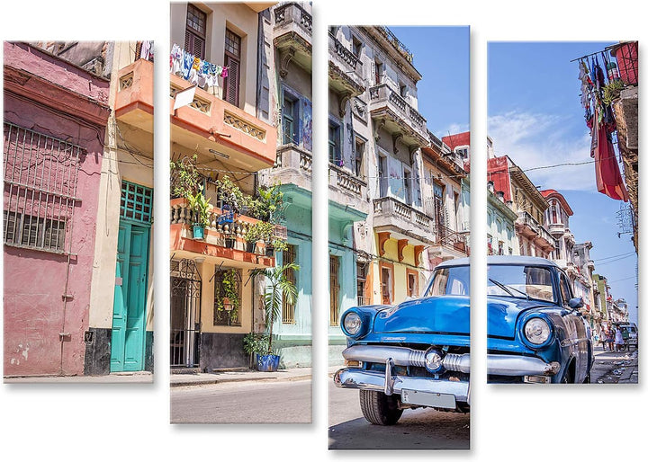 islandburner Bild auf Leinwand Vintage Classic American Car In Havanna Kuba Bilder Wandbilder Poster