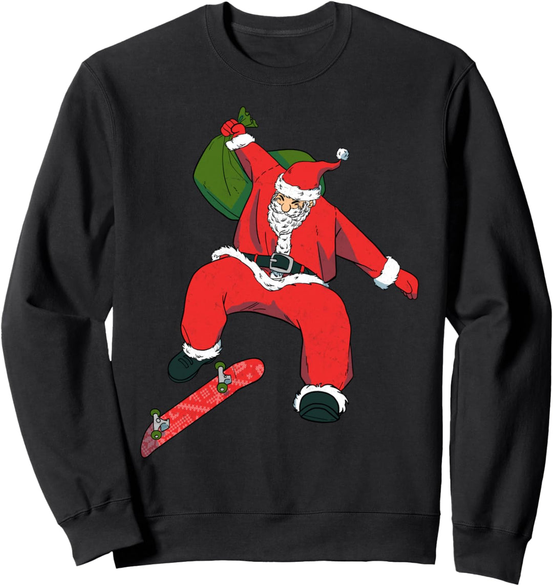 Santa Claus Skater Claus Christmas Sweatshirt