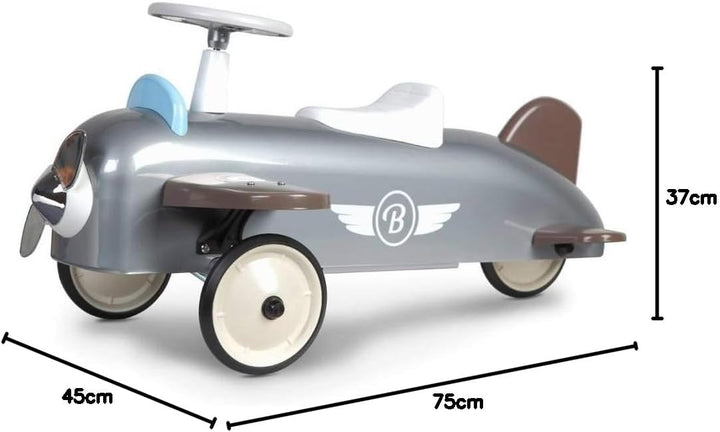 Baghera 878 - Rutscher Flugzeug, grau, 75x48x37 cm, 1-3 Jahre, Rutschauto