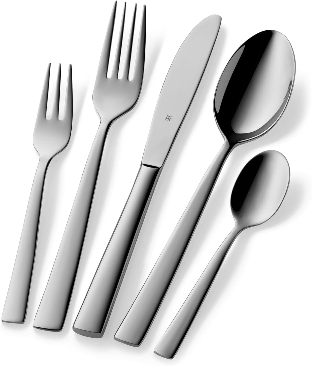 WMF Philadelphia Besteck Set 6 Personen, 30 teilig, Monobloc-Messer, Cromargan Edelstahl poliert, gl