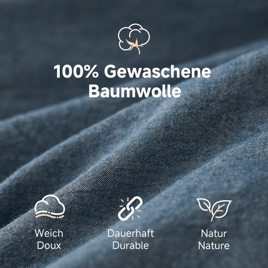 Simple&Opulence Bettwäsche 2 Teilig-100% Gewaschene Baumwolle Weiche und Angenehme Schlafkomfort - Ö