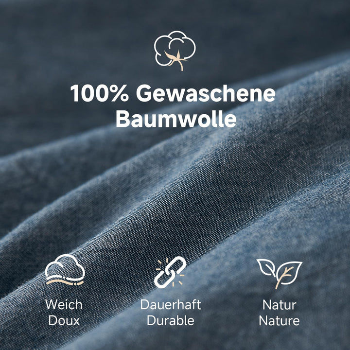 Simple&Opulence Bettwäsche 2 Teilig-100% Gewaschene Baumwolle Weiche und Angenehme Schlafkomfort - Ö