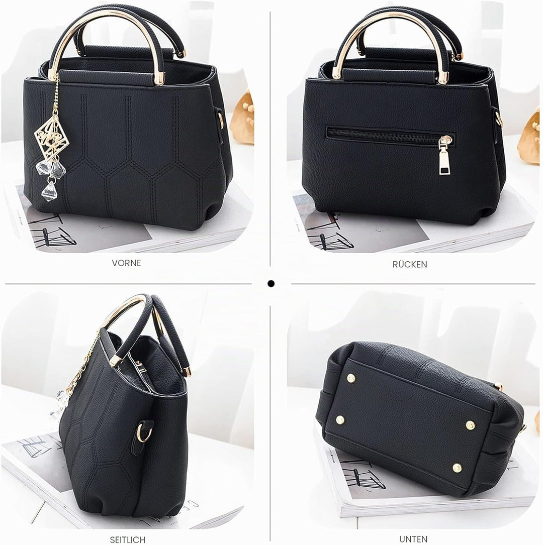 NICOLE &amp; DORIS Handtasche Damen Klein Schultertaschen PU Leder Frauen Umhängetasche Henkeltasche Min