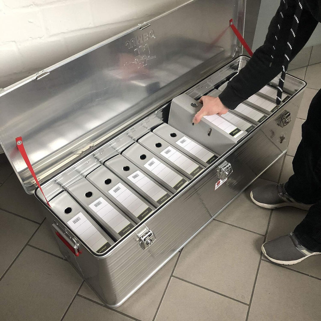 JUMBO Aluminium Transport-Box Alu 160 Liter ALU160 L 1182 x B 385 x H 412 mm Kiste Truhe Lager-Box A
