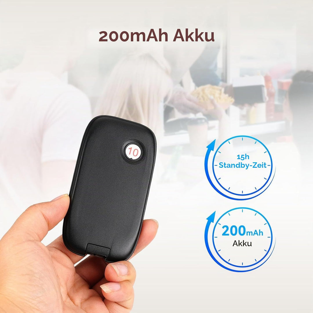 Retekess TD175S Pager Rufsystem, Aussenbereich 800m, 7 Rufmodi mit Vibration, Touch-Taste Leicht zu