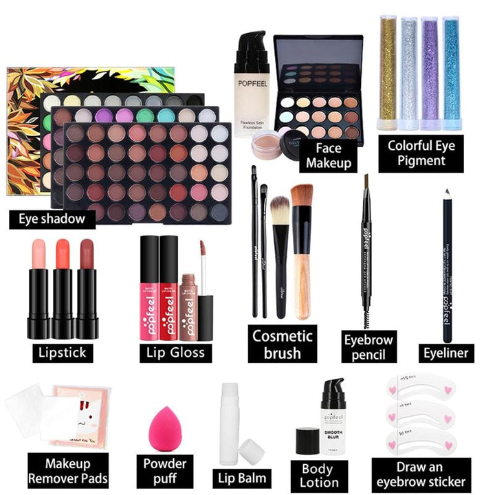 BrilliantDay Mehrzweck Make-up-Set All-in-One Make-up-Geschenkset Kosmetik-Palette Starter Kit Lipgl