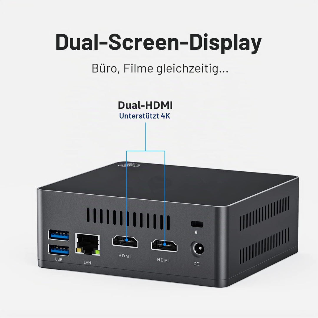 KUYiA Mini PC Desktop Computer Windows10 Business Gaming Home Office 8GB RAM128G SSDCeleronJ4125 bis