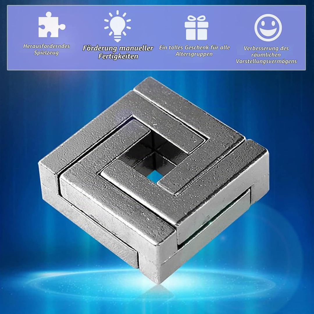 RoseFlower 3D Metall Knobelspiele, 4 Stück IQ Spiele Puzzle Set, Brainteaser Puzzle, Metall Draht Ge