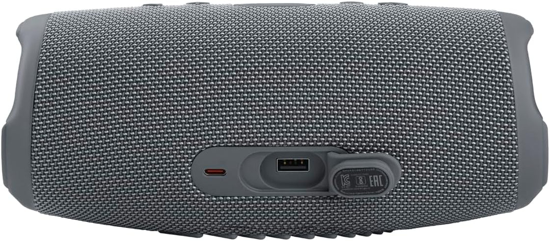 JBL Charge 5 Bluetooth-Lautsprecher in Grau – Wasserfeste, portable Boombox mit integrierter Powerba