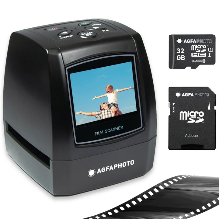 AGFA PHOTO Realiview AFS100 Digital-Scanner + 1 SD-Karte 32 GB – Filmscanner, Negative 35 mm/135 mm