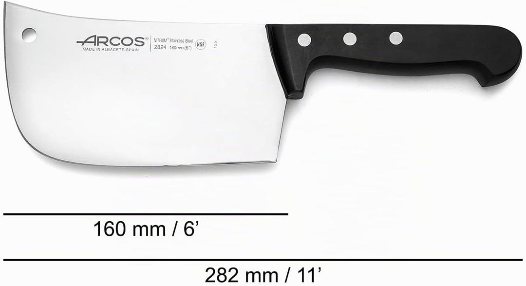 Arcos 282404 Serie Universal - Hackmesser - Klinge Nitrum Edelstahl 160 mm - HandGriff Polyoxymethyl