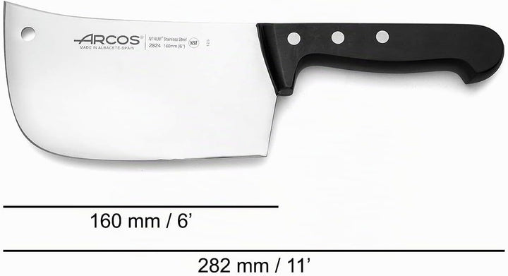 Arcos 282404 Serie Universal - Hackmesser - Klinge Nitrum Edelstahl 160 mm - HandGriff Polyoxymethyl